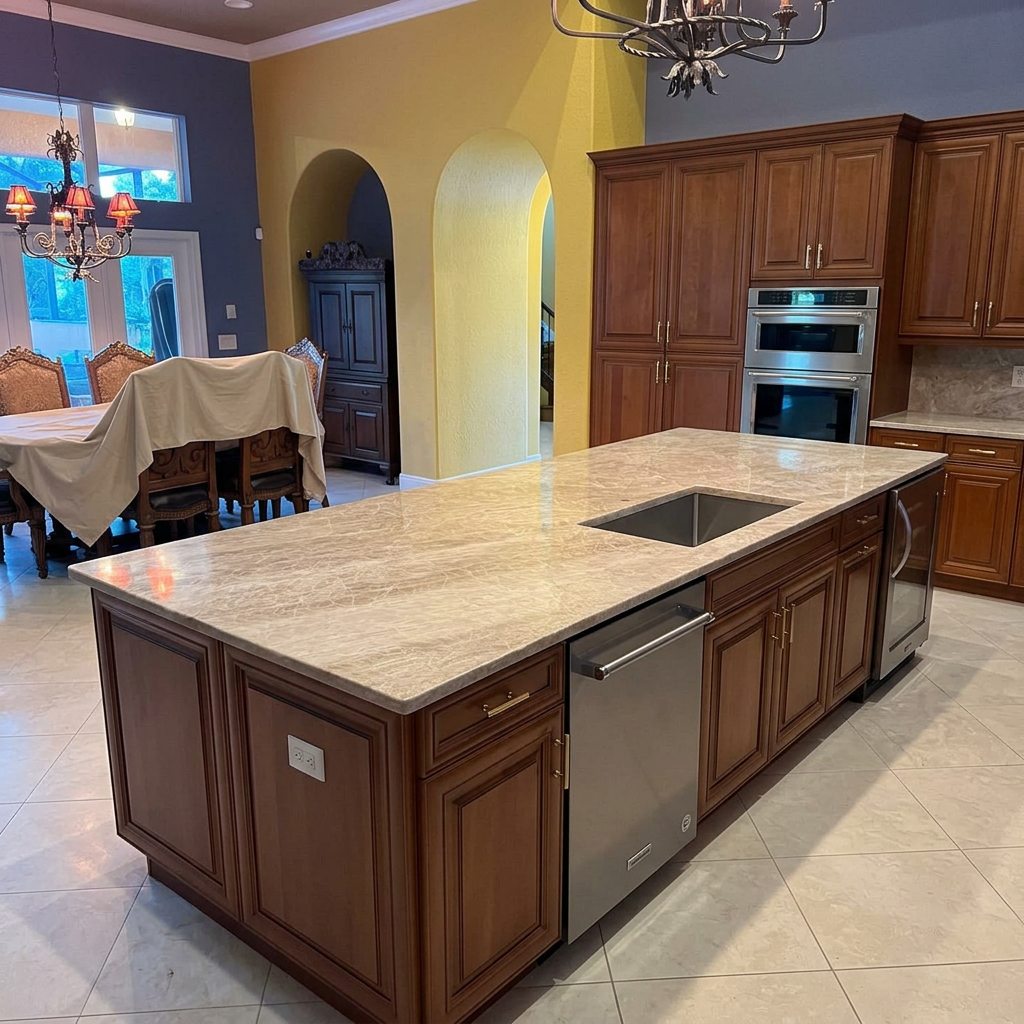 Quartzite countertop installation Sarasota Florida - Altar Stone